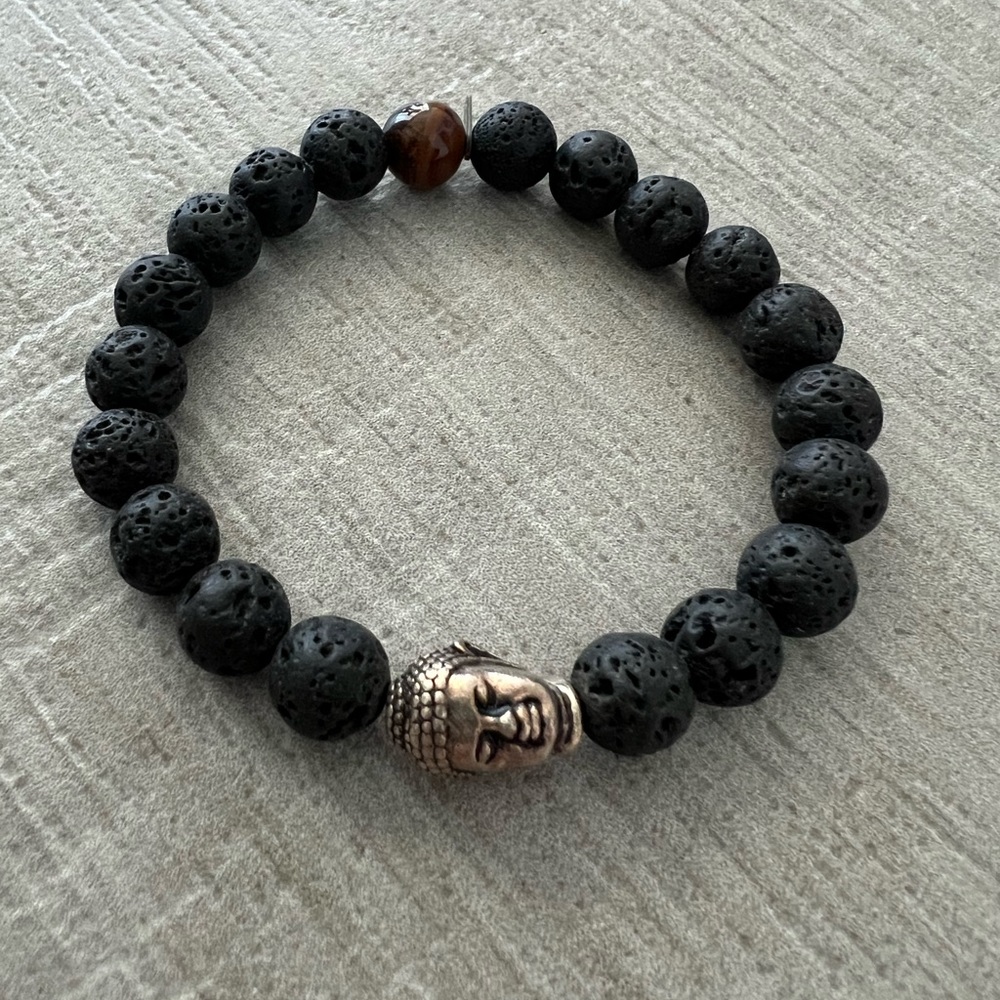 New and Never Worn Soul Satisfied Buddha and Lava Bead Bracelet